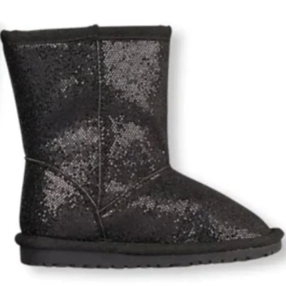 The Children's Place Winter Boot Toddler Girls Sequin Chalet Black Lined 7 - Picture 5 of 5